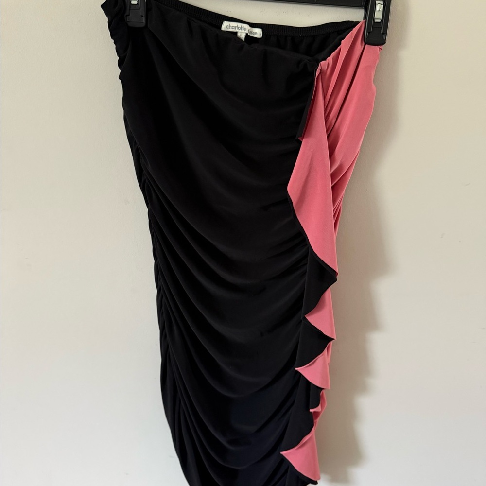 Charlotte Russe Asymmetrical Black and Pink dress